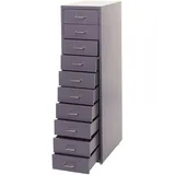Mendler Rollcontainer Boston T851, Schubladenschrank Stahlschrank, 110x28x41cm 10 Schubladen ~ dunkelgrau