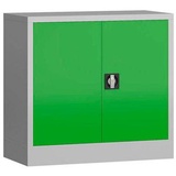 ClassiX Stahlschrank X-530305 lichtgrau, gelbgrün 80,0 x 38,0 x 75,0 cm, aufgebaut