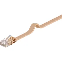 goobay CAT 6 Flach-Patchkabel, U/UTP, Hellbraun