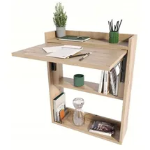 matkam Schreibtisch, H85 x B70 x T20 cm, Multifunktionales Wandregal aus hochwertigem Laminat, ideal für kleine Räume (Artisan Eiche)