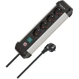 Brennenstuhl Premium-Alu-Line 4-fach 1.8m, silber/schwarz
