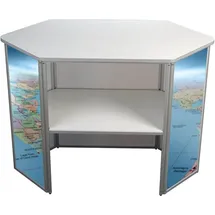 update displays Messetheke gerade, weiß 122,5 x 55,0 x 93,0 cm