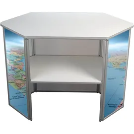 update displays Messetheke gerade, weiß 122,5 x 55,0 x 93,0 cm