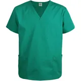 JONATHAN UNIFORM Herren Kasack Pflege Schlupfkasack 3 Taschen, Medizinische Berufsbekleidung V-Ausschnitt Arzt Kostüm für Zahnarzt Tierarzt Altenpflege OP (Teal Blue, S) - S