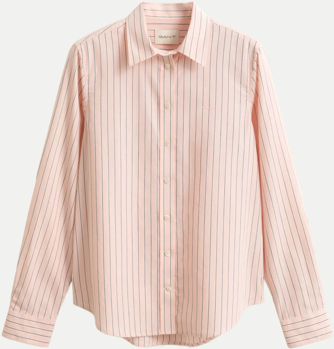 Popeline Hemd mit Streifen Rosa 38