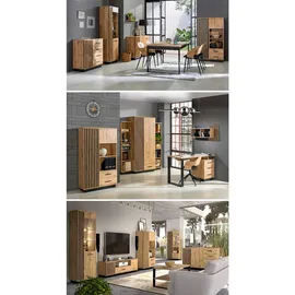 Feldmann-Wohnen Wandregal 74 x 107 x 16 cm Wotan Eiche Schwarz