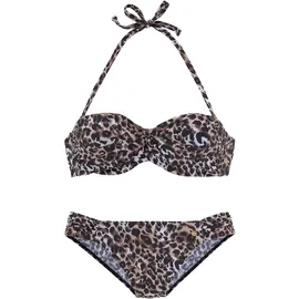 LASCANA Bandeau-Bikini Damen Braun/Mehrfarbig 38 Cup C