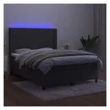 vidaXL Boxspringbett 140 x 200 cm Dunkelgrau