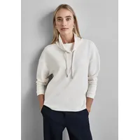 STREET ONE Langarmshirt STREET ONE Gr. 36, (lucid white) Damen Shirts mit großem Kragen und Kordelzug,