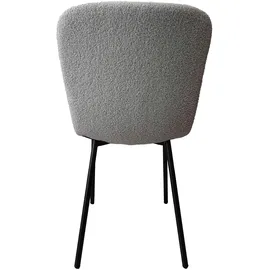 SalesFever Esszimmerstuhl Bouclé hellgrau 4er Set