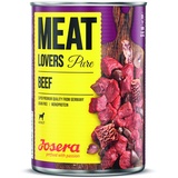 Josera Meat Lovers Pure Beef | Nassfutter für Hunde | hoher Fleischanteil | getreidefrei | saftiges Rindfleisch, leckere Brühe und Mineralstoffe | Alleinfuttermittel | 6 x 400 g