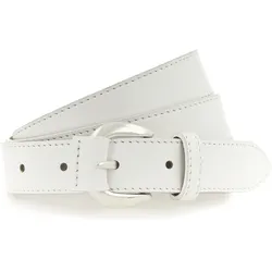 Ledergürtel TAMARIS, Damen, Gr. 115, weiß, Rindsleder, klassisch, Gürtel, aus Leder teilbezogene Dornschließe