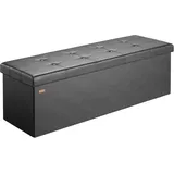 CASARIA Sitzbank Schwarz 115x38x38cm mit Stauraum faltbar