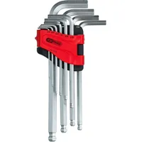 KS Tools Kugelkopf-Innensechskant-Winkelstiftschlüssel-Satz, lang, 10-tlg