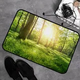 Memory Foam Badezimmer- 40 x 60 cm,Rochen Bäume Schatten Wald Gras Sommer Energie Sonnenstrahlen Sonnenschein Natur Schönheit Spring,Badteppich Saugfähige Rutschfester Badvorleger Waschbar Badematte