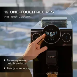 sorso Terra T3 Kaffeevollautomat mit Cold Brew / Eiskaffee – Schwarz