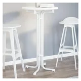 vidaXL Bartisch Ø60 x 110 cm Weiß