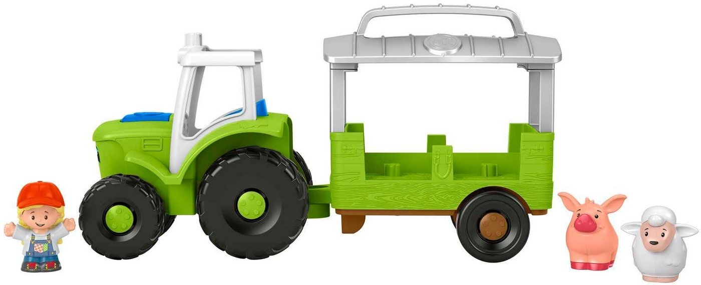 Fisher-Price® Lernspielzeug Little People Traktor, bilingual; mit Anhänger, 3 Figuren und Sound bunt