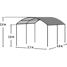 ShelterLogic Carport Unterstand 2,70 x 4,90 m beige