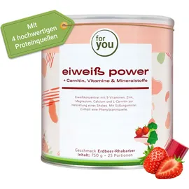 For You eHealth GmbH Eiweiß Power Erdbeere-Rhabarber Pulver 750 g