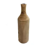 Spetebo Holz Blumen Vase naturbelassen - Tischdeko Fensterdeko für