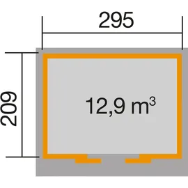 Weka Schiebetürhaus 225 2,95 x 2,09 grau