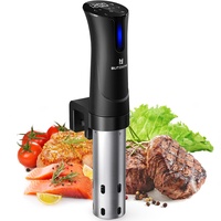 Sous Vide Garer, BLITZHOME Sous Vide Stick 1100W Berührungssteuerung mit Präziser Temperatureinstellung 25°C bis 92,5°C in 0,1°C Schritten, Timer, Edelstahl Präzisions Tauchzirkulationsgerät, Rezepten