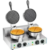 Royal Catering Doppelwaffeleisen Brüsseler Silber
