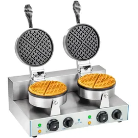Royal Catering Doppelwaffeleisen Brüsseler Silber