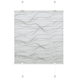 Gardinia EASYFIX Katy Wave Plissee ohne Bohren, Zum Klemmen, Blickdichtes Falt-Rollo, Inkl. aller Montage-Teile, 2 Bedienschienen, Weiß, 60 x 130 cm