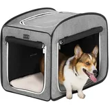 Petsfit Faltbare Hundebox Hundetransportbox Auto tragbare Welpenauslauf Reise Hundehütte Hundebett Pop-up Design für kleine mittlere Hunde mit Plüschkissen und Aufbewahrungstasche