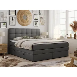 MKS Boxspringbett mit Bettkasten - grau ¦ Maße (cm): B: 160 H: 110