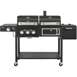 TAINO HERO DUO Gasgrill Holzkohlegrill Smoker Grillwagen BBQ Grill schwarz