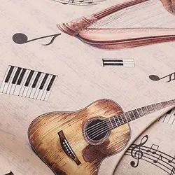 Baumwoll-Canvas Instrumente & Noten „Doreen“, natur-color