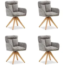 Homestyle4u 4er Set Polsterstühle drehbar in Grau