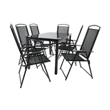 VCM Garten-Essgruppe 7-tlg. Tisch 140 x 80 cm 918156