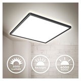 B.K.Licht LED Panel Deckenlampe mit indirektem Licht, ultraflach, Deckenleuchte Wohnzimmer indirekt 42x42cm