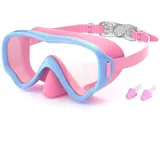 COOLOO Taucherbrille Kinder für 4-16 Jahre,180°Panorama HD Anti Nebel Anti-Leck Schnorchelmaske Kinder, Schwimmbrille mit Nasenabdeckung für Jungen Mädchen Jugendliche