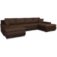 Sofnet Wohnlandschaft 7-Sitzer Textil U-Form Braun