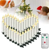 HENGMEI LED kerzen, 30pcs Flameless kerzen mit timerfunktion, flackernde Weihnachtskerzen mit Fernbedienung für Hochzeit, Weihnachtsdeko, Geburtstag Party, warm weiß