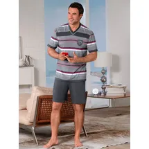Witt Shorty Pyjama Grau/Rot 44/46