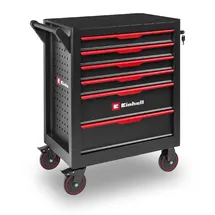 einhell accessories Original Einhell Werkstattwagen leer (6 Schubladen, Interlock-System, kugelgelagerte Führungsschienen, belastbar bis 135 kg, mobil mit Feststellrollen)
