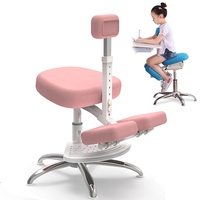 DBMGB Ergonomischer Kniestuhl Bürostuhl Kniehocker Höhenverstellbar Kniender Hocker Stuhl mit Verstellbarem Brustschutz für Korrektur Der Sitzhaltung
