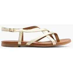 Leder Sandale - Damen - gold