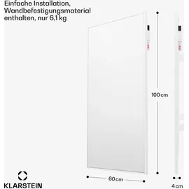 Klarstein Infrarotheizung mit Thermostat, 600W Elektroheizung, Smart Home Infrarotheizung zur Wandmontage, IR mit App-Steuerung & Erkennung Offener Fenster, Effizienter Feuchtraum Heizkörper CO2-Frei