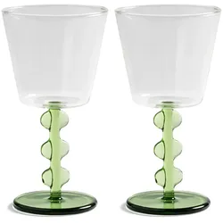&klevering - Petal Weinglas, 0,2 L, grün (2er-Set)