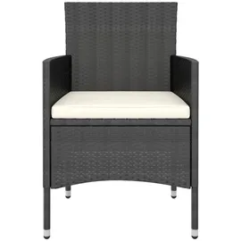 vidaXL 5-tlg. Garten-Bistro-Set Poly Rattan und Hartglas Schwarz