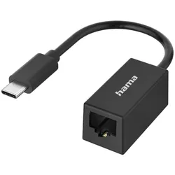 HAMA Netzwerk-Adapter, USB-C-Stecker - LAN/Ethernet-Buchse, Gigabit Ethernet