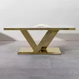 aea Eszimmer Möbel Designer Esstisch Edelstahltisch Gold Moderne Tische - Gold