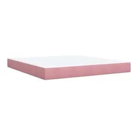vidaXL Boxspringbett mit Matratze Rosa 180x200 cm Samt